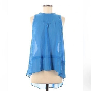 Nicole Miller | Blue Sheer Sleeveless Blouse Size Medium M NWT
